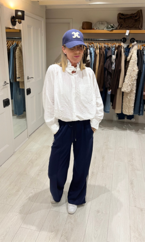 Studio Side Stripe Trousers - Navy