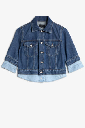 Double Layer Trucker Shadow Jacket - Dark Blue