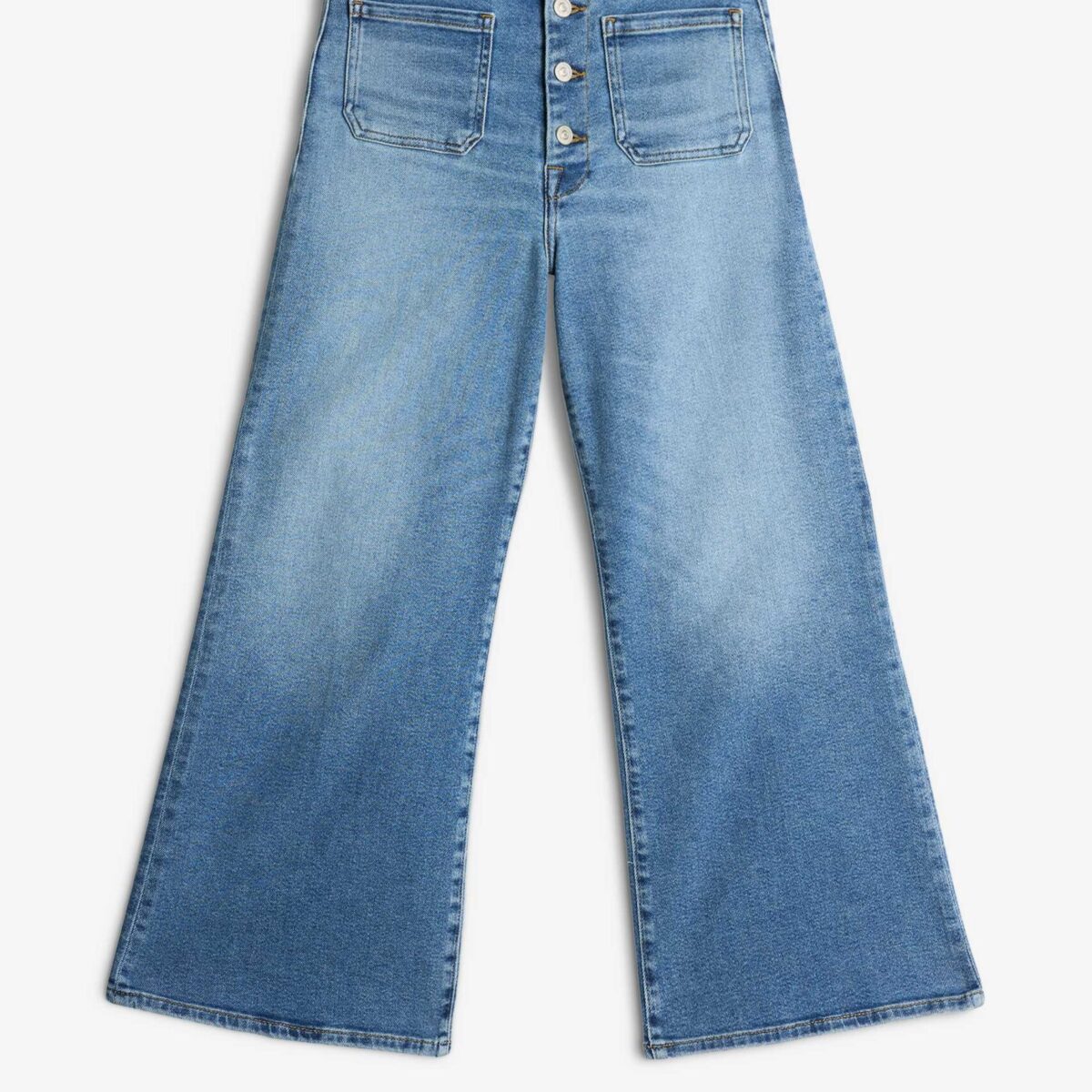 High-waisted cropped jeans - blue