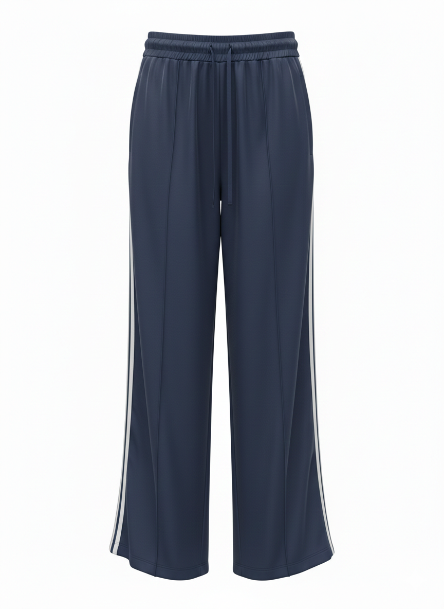 Silky Stripe Trousers - Navy